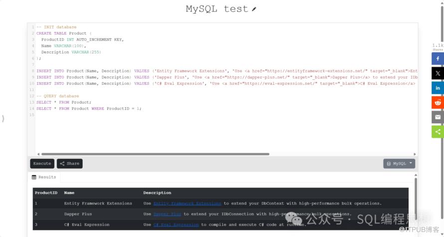 在线免费SQL运行环境_在线数据库测试工具_sql语句练习软件