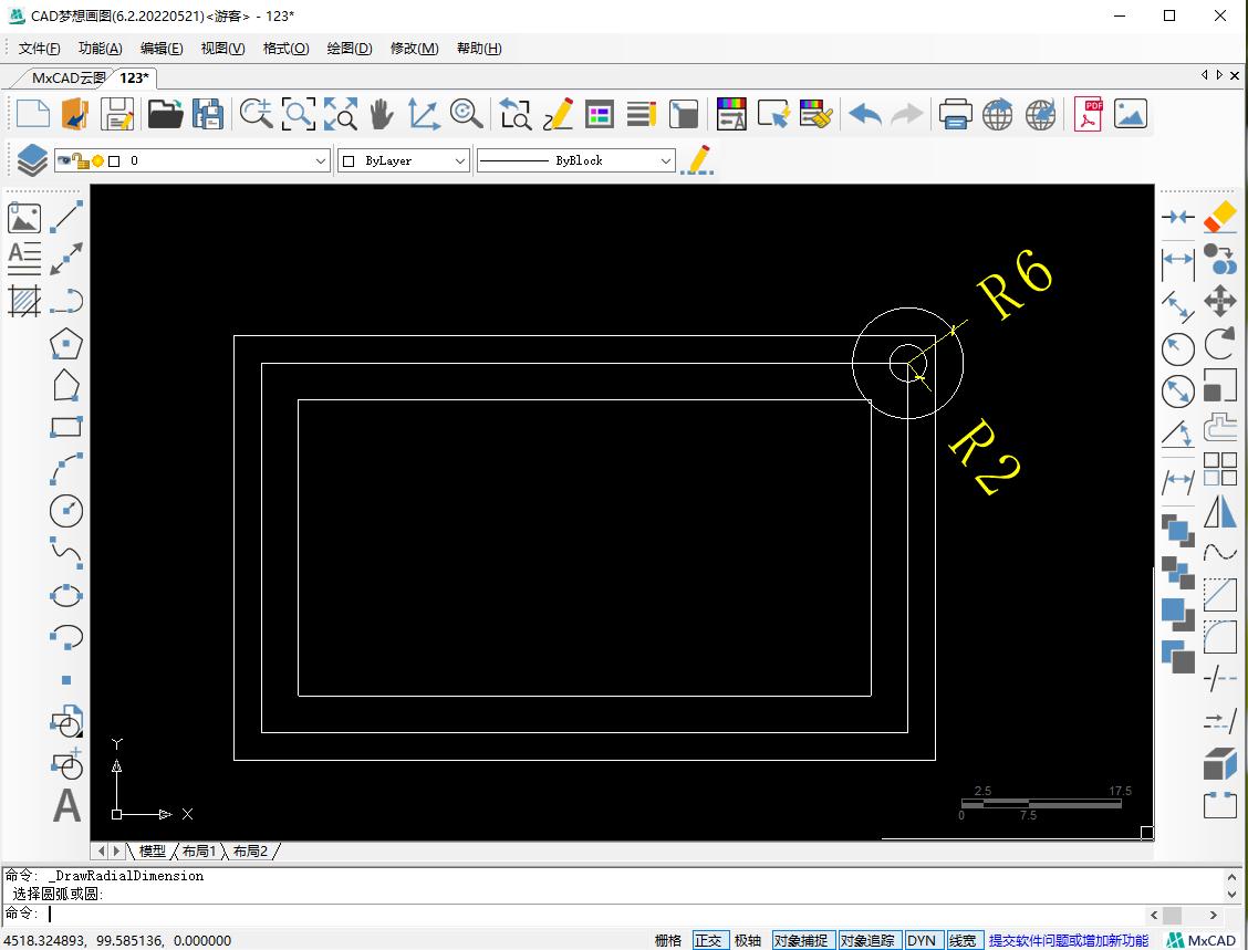 CAD矩形命令_cad画图练习_定数等分命令