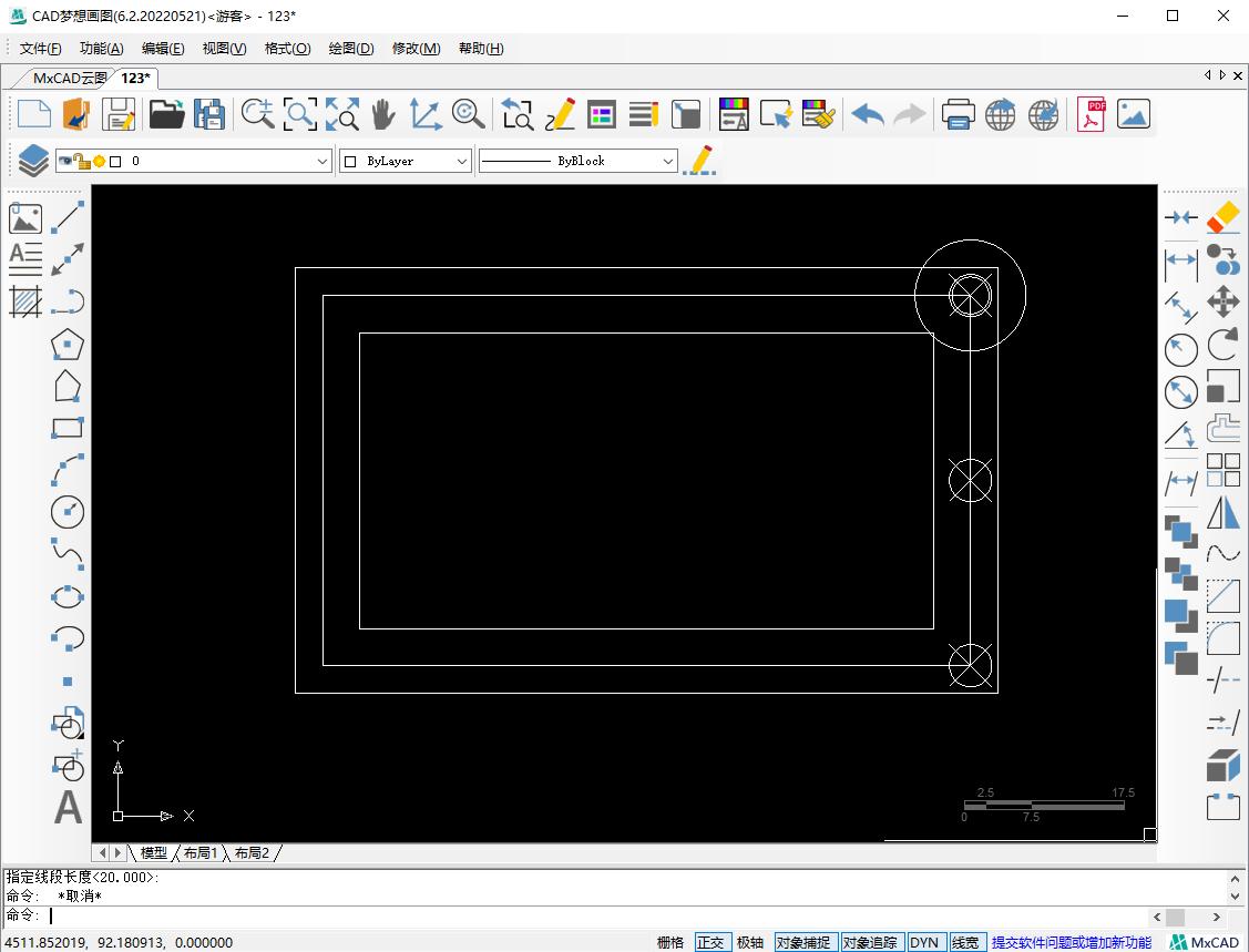 cad画图练习_CAD矩形命令_定数等分命令